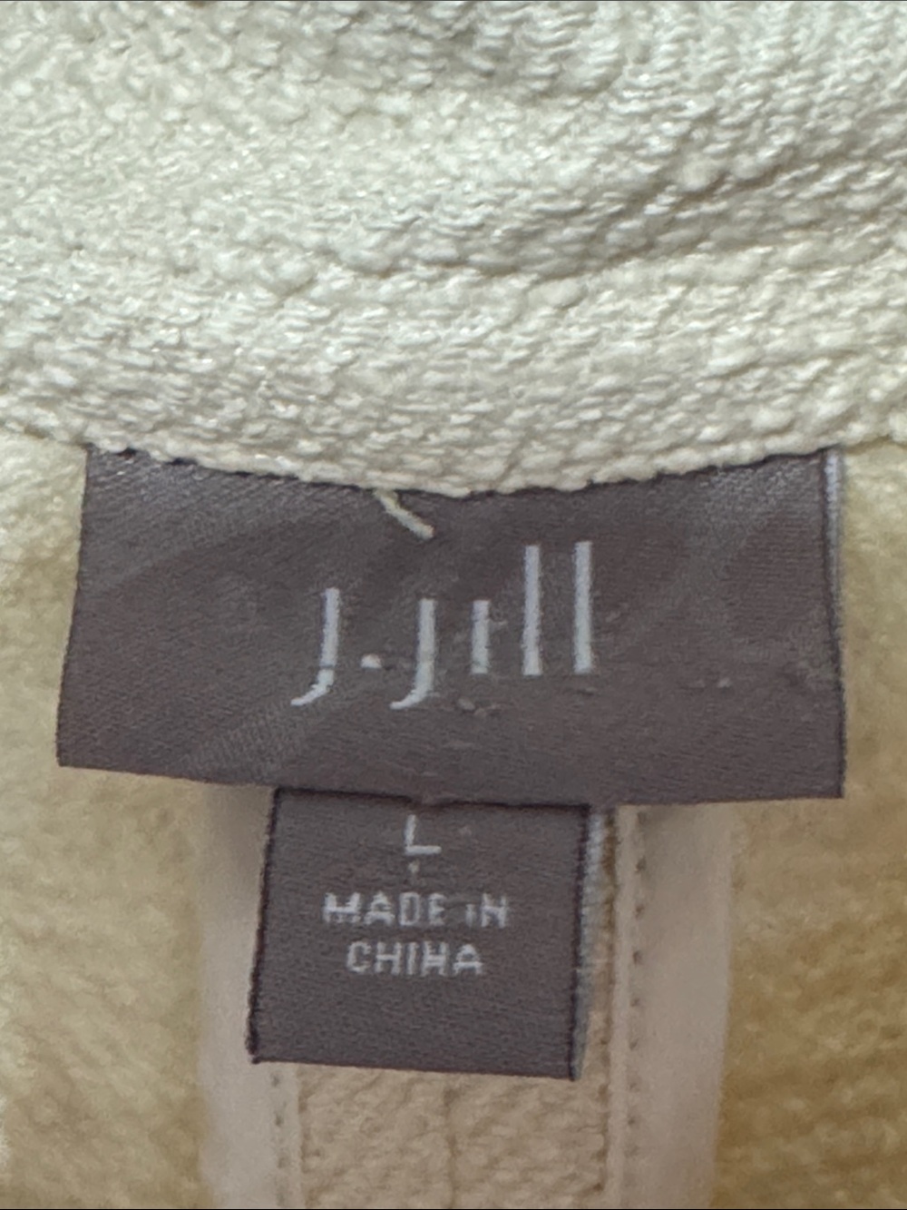 J. Jill Cream/ pale yellow Textured Cotton Longline Jacket – Size L - Picture 5 of 9